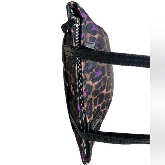 Coach Leopard Print Tote Bag - Black and Purple - Picture 8 of 14